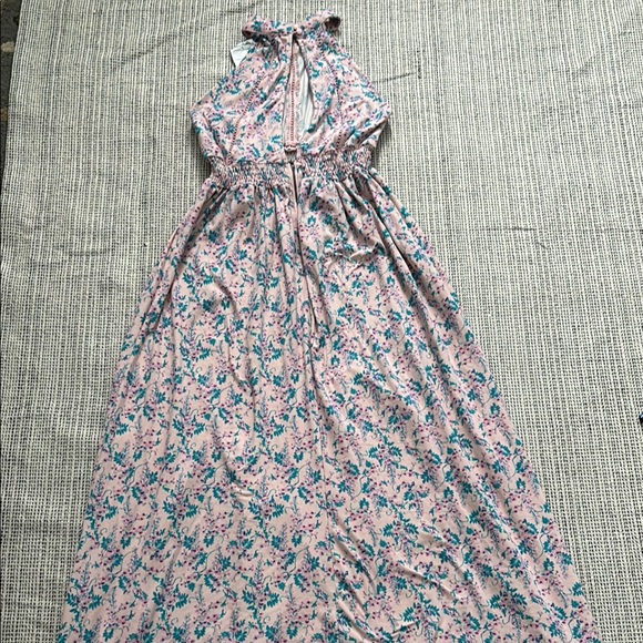 Poof New York Women’s Floral Halter Maxi Dress with Slits SZ Small - Picture 6 of 7